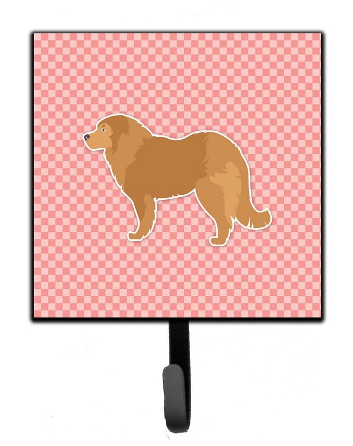 Caucasian Shepherd Dog Checkerboard Pink Leash or Key Holder