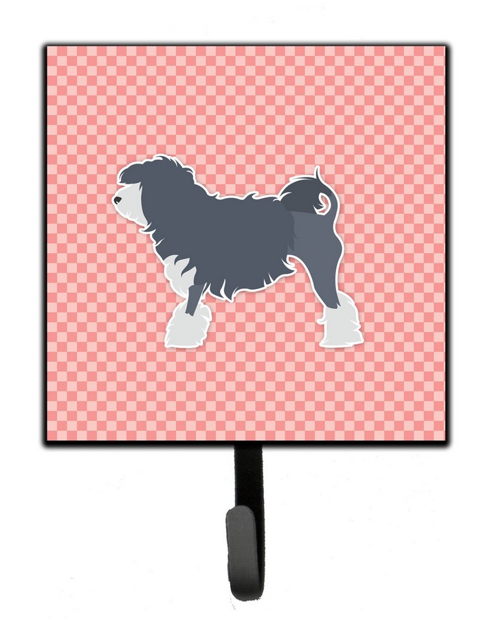 Lowchen Checkerboard Pink Leash or Key Holder
