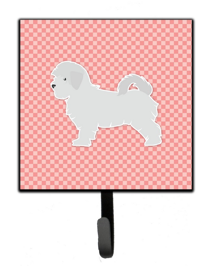 Maltese Checkerboard Pink Leash or Key Holder