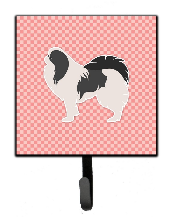 Japanese Chin Checkerboard Pink Leash or Key Holder