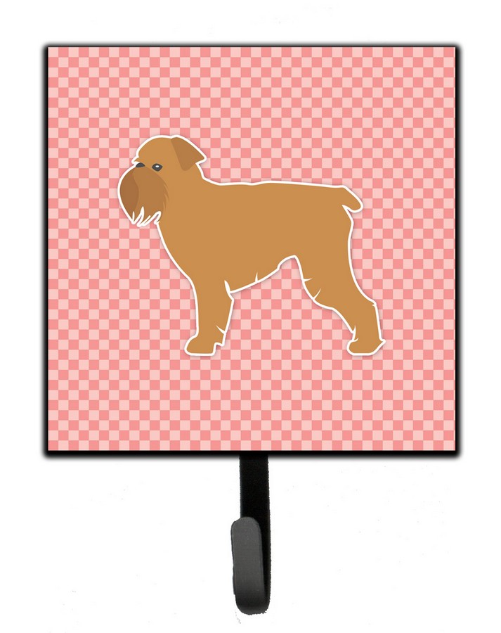 Brussels Griffon Checkerboard Pink Leash or Key Holder