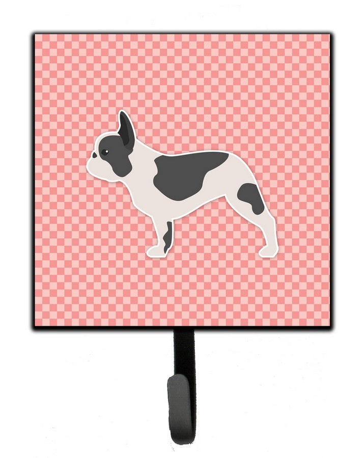 French Bulldog Checkerboard Pink Leash or Key Holder