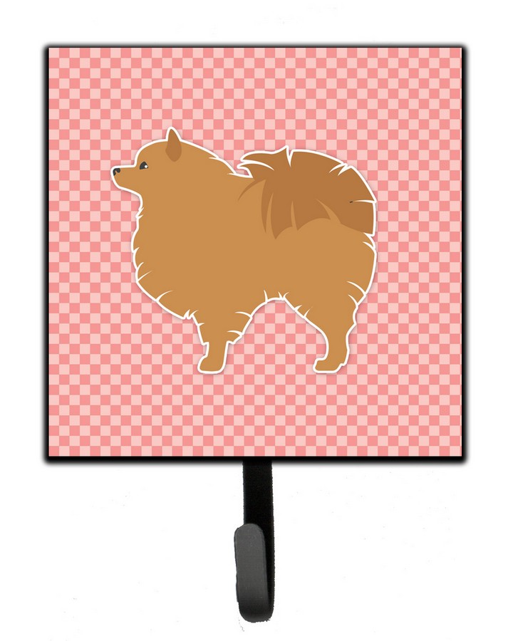 Pomeranian Checkerboard Pink Leash or Key Holder