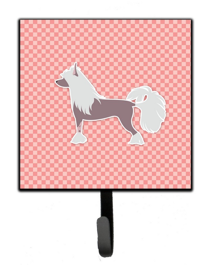 Chinese Crested Checkerboard Pink Leash or Key Holder