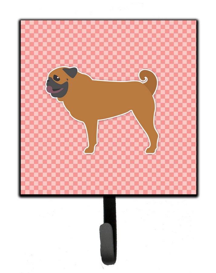 Pug Checkerboard Pink Leash or Key Holder