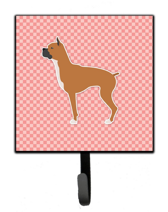Boxer Checkerboard Pink Leash or Key Holder