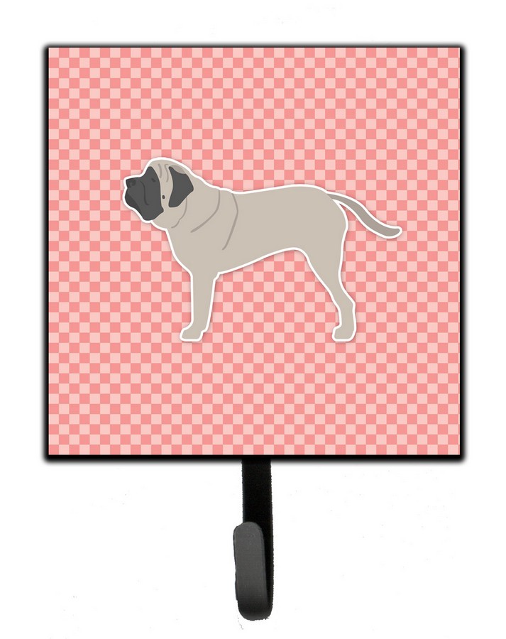 English Mastiff Checkerboard Pink Leash or Key Holder