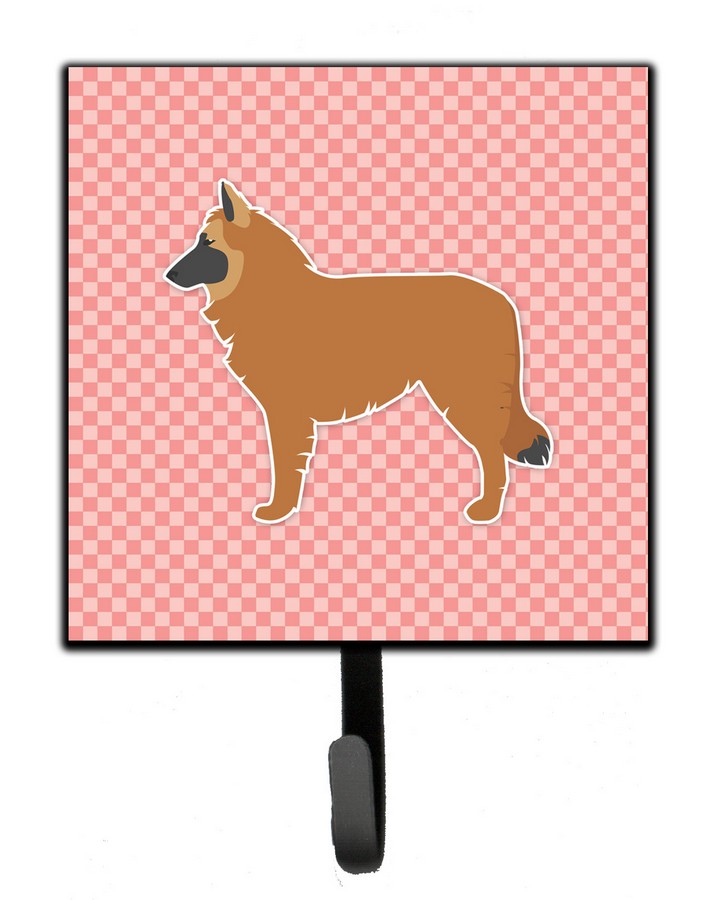 Belgian Shepherd Checkerboard Pink Leash or Key Holder