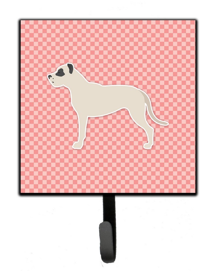 Dogo Argentino Checkerboard Pink Leash or Key Holder