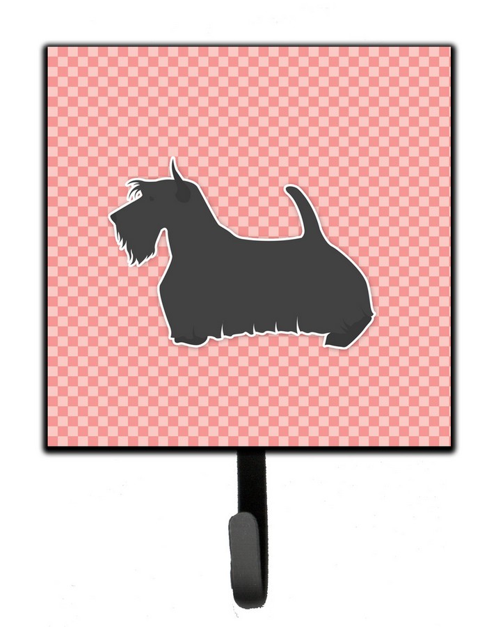 Scottish Terrier Checkerboard Pink Leash or Key Holder