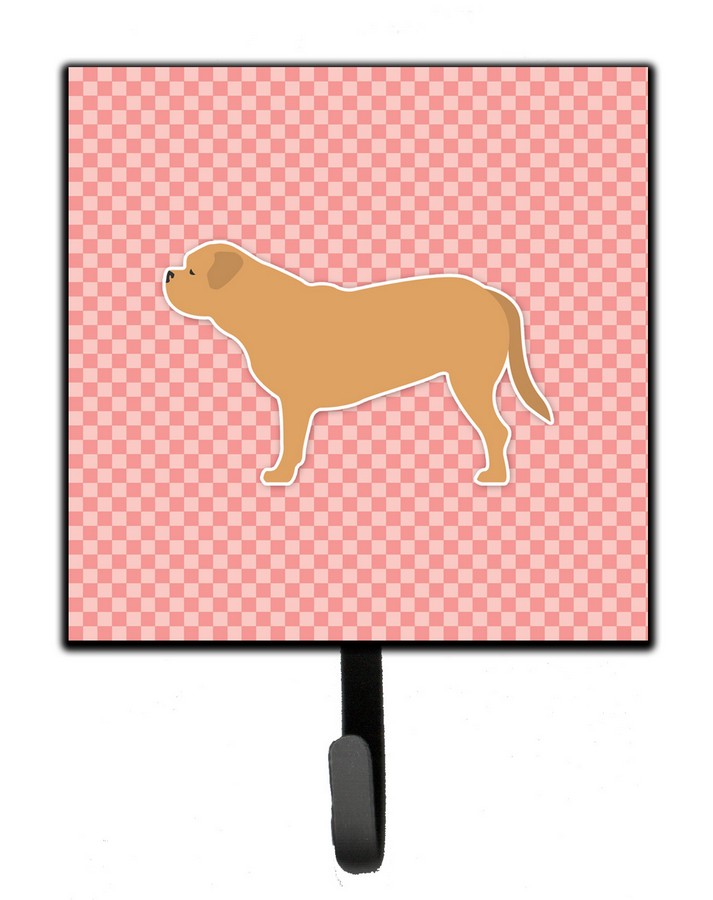 Dogue de Bordeaux Checkerboard Pink Leash or Key Holder