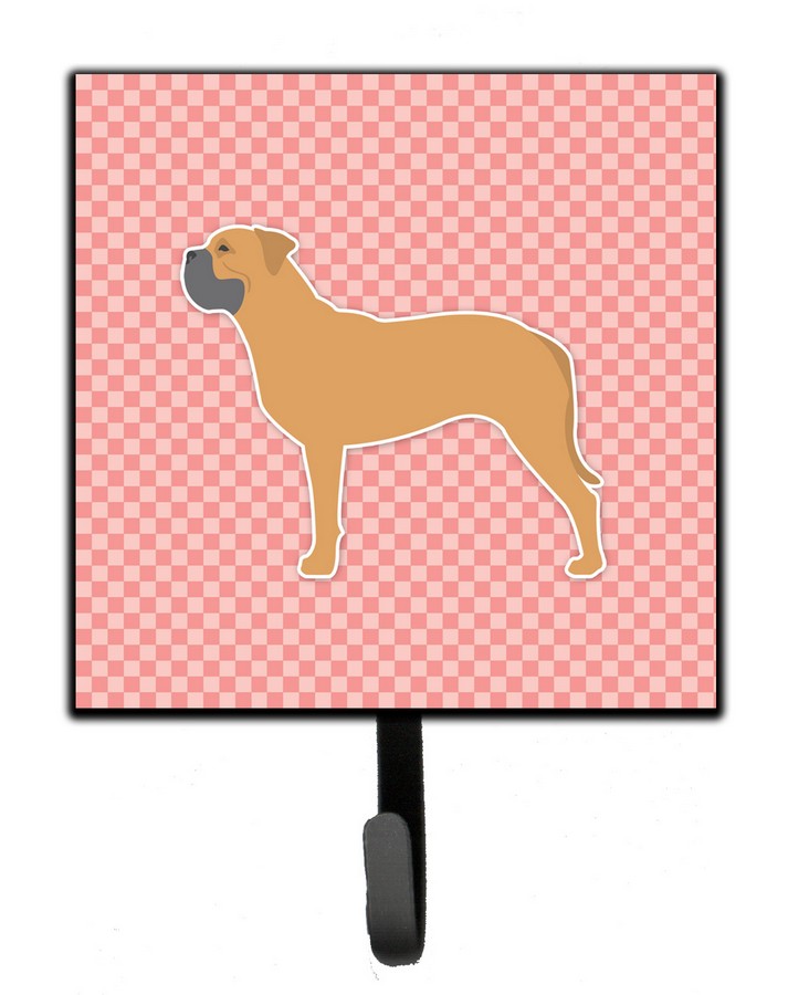 Bullmastiff Checkerboard Pink Leash or Key Holder