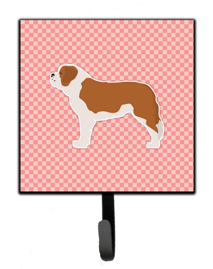 Saint Bernard Checkerboard Pink Leash or Key Holder