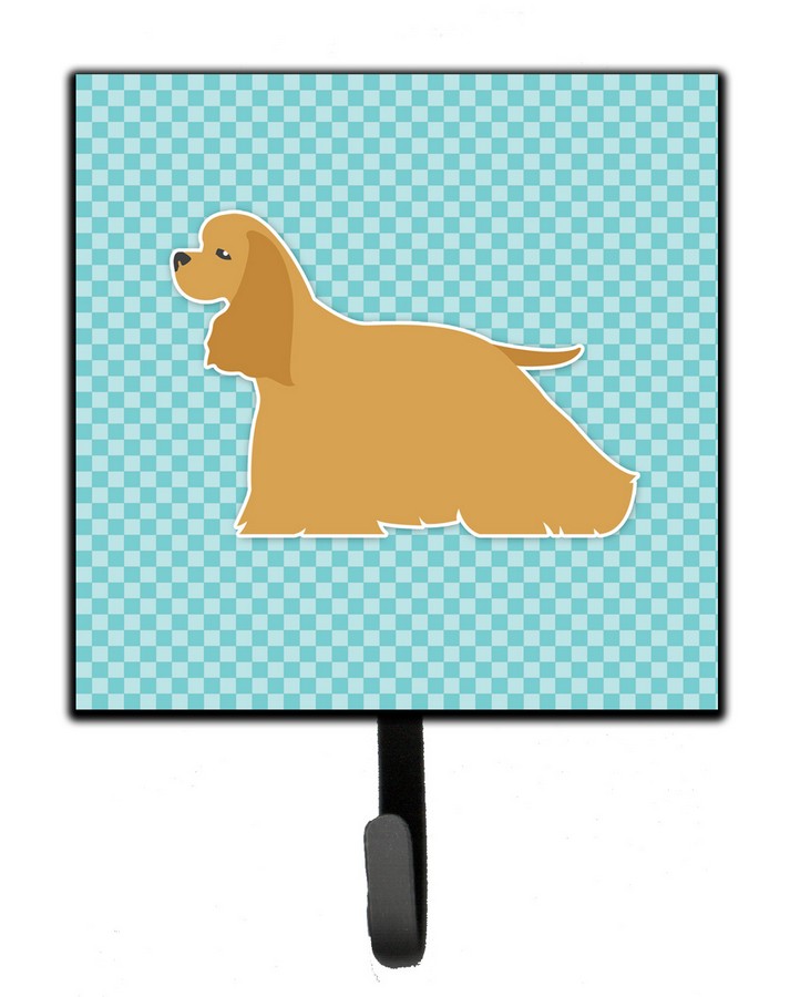 Cocker Spaniel Checkerboard Blue Leash or Key Holder
