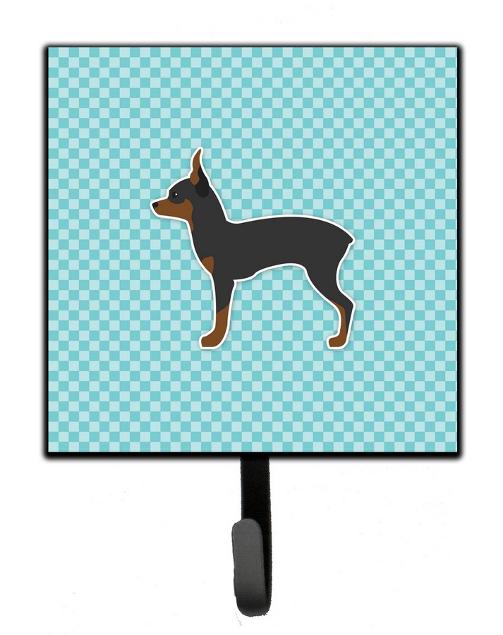 Toy Fox Terrier Checkerboard Blue Leash or Key Holder