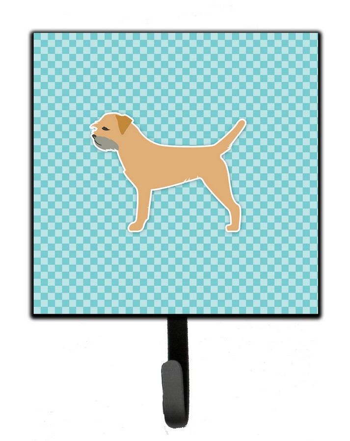 Border Terrier Checkerboard Blue Leash or Key Holder