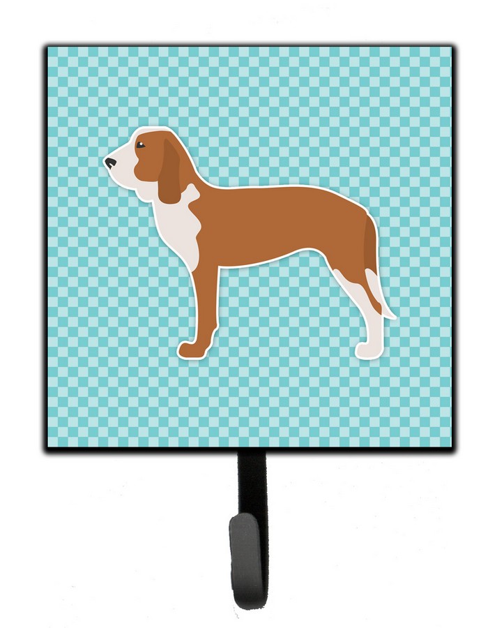 Spanish Hound Checkerboard Blue Leash or Key Holder