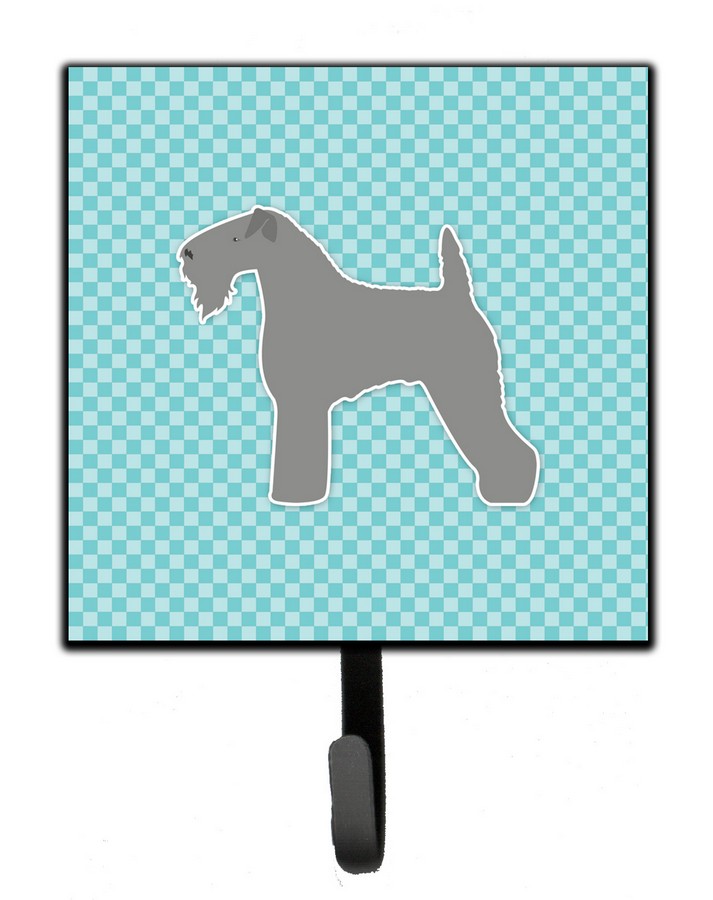 Kerry Blue Terrier Checkerboard Blue Leash or Key Holder