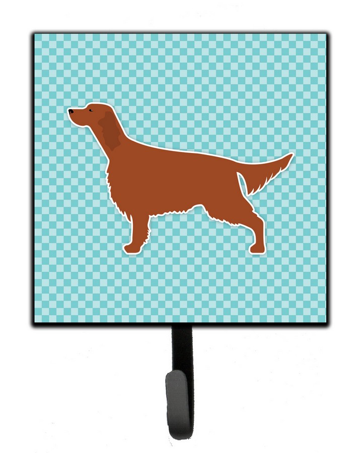 Irish Setter Checkerboard Blue Leash or Key Holder