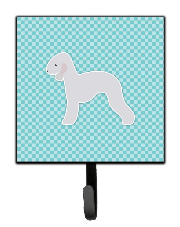 Bedlington Terrier Checkerboard Blue Leash or Key Holder