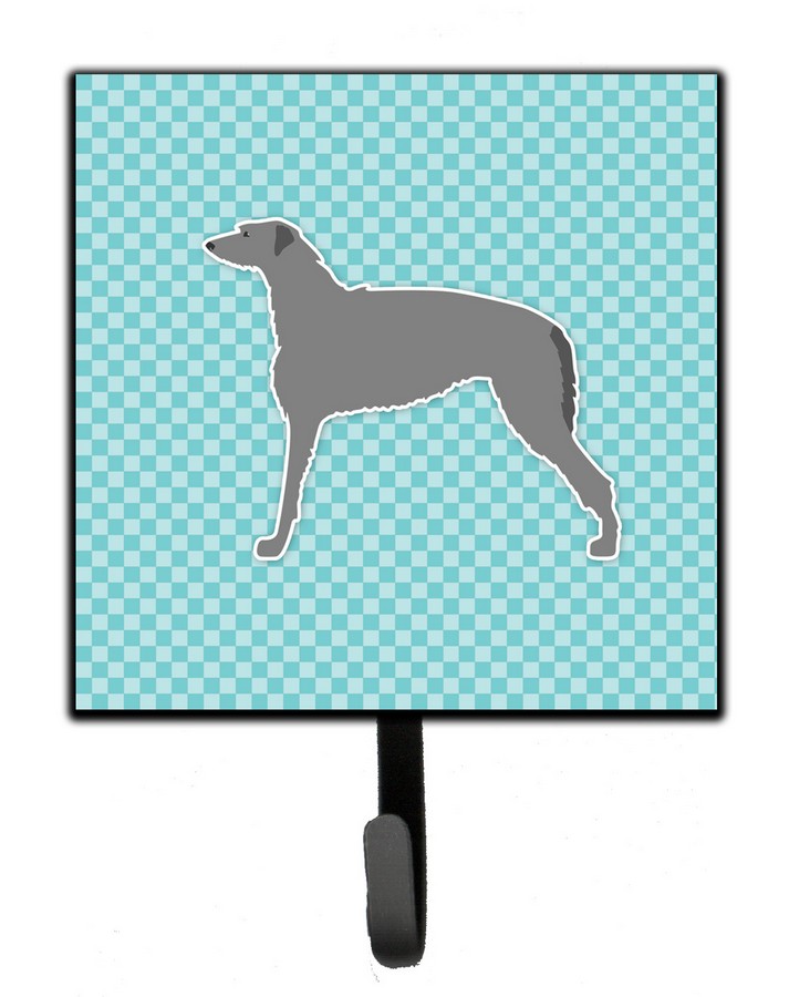 Scottish Deerhound Checkerboard Blue Leash or Key Holder