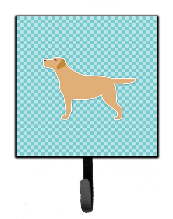 Yellow Labrador Retriever Checkerboard Blue Leash or Key Holder