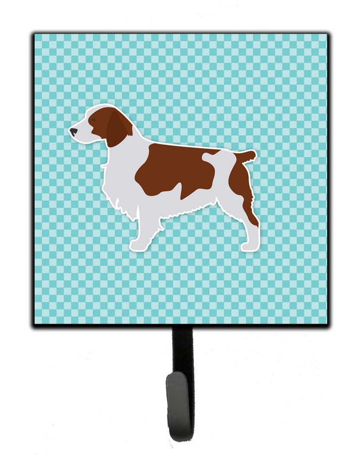 Welsh Springer Spaniel Checkerboard Blue Leash or Key Holder