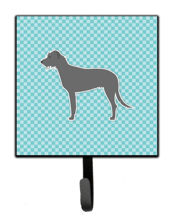 Irish Wolfhound Checkerboard Blue Leash or Key Holder
