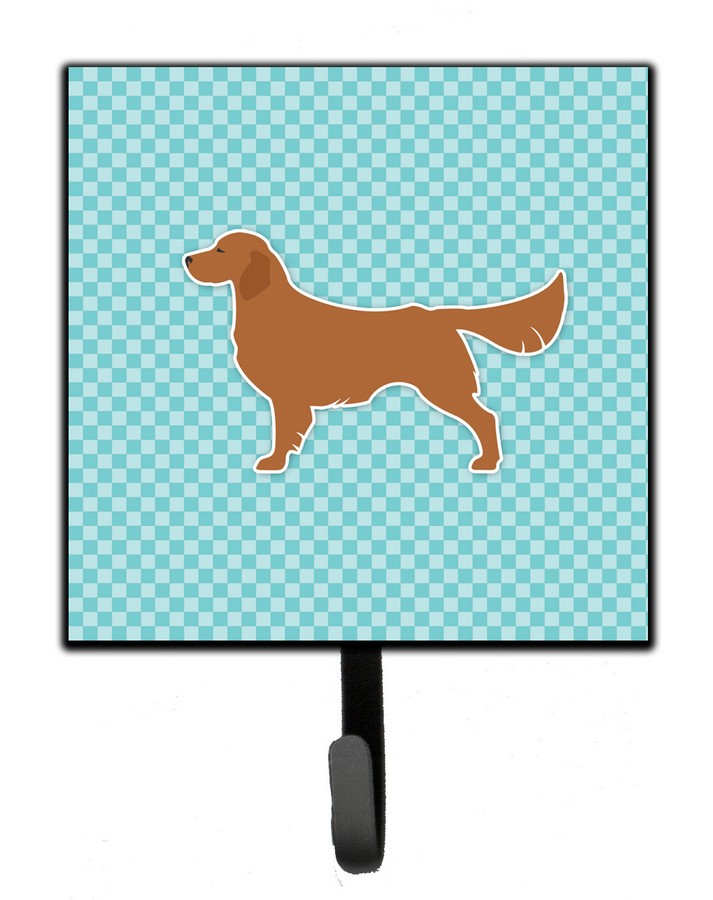 Golden Retriever Checkerboard Blue Leash or Key Holder