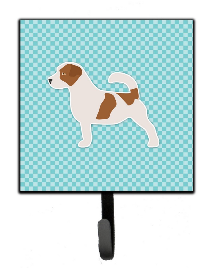 Jack Russell Terrier Checkerboard Blue Leash or Key Holder