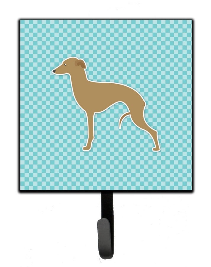 Italian Greyhound Checkerboard Blue Leash or Key Holder