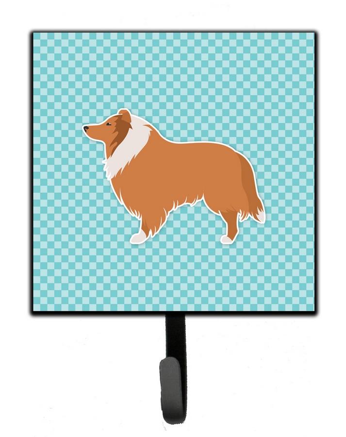 Collie Checkerboard Blue Leash or Key Holder