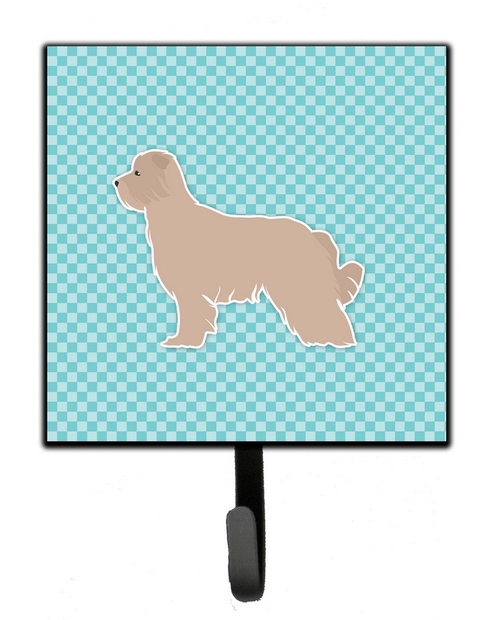 Pyrenean Shepherd Checkerboard Blue Leash or Key Holder