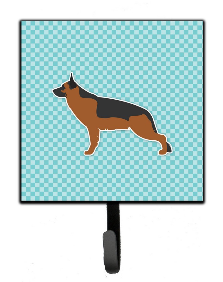 German Shepherd Checkerboard Blue Leash or Key Holder