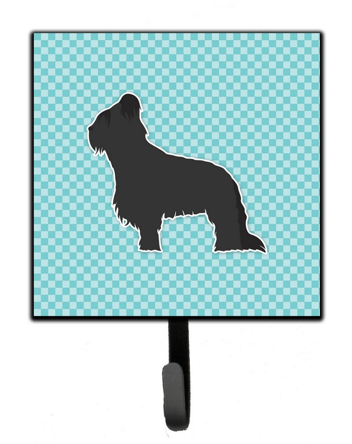 Briard Checkerboard Blue Leash or Key Holder