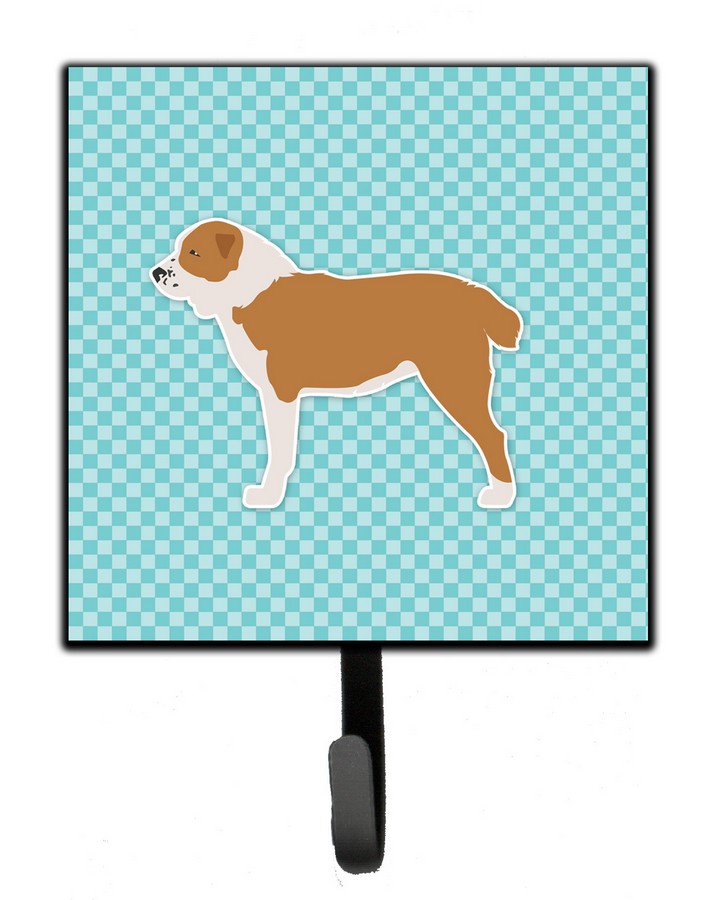Central Asian Shepherd Dog Checkerboard Blue Leash or Key Holder