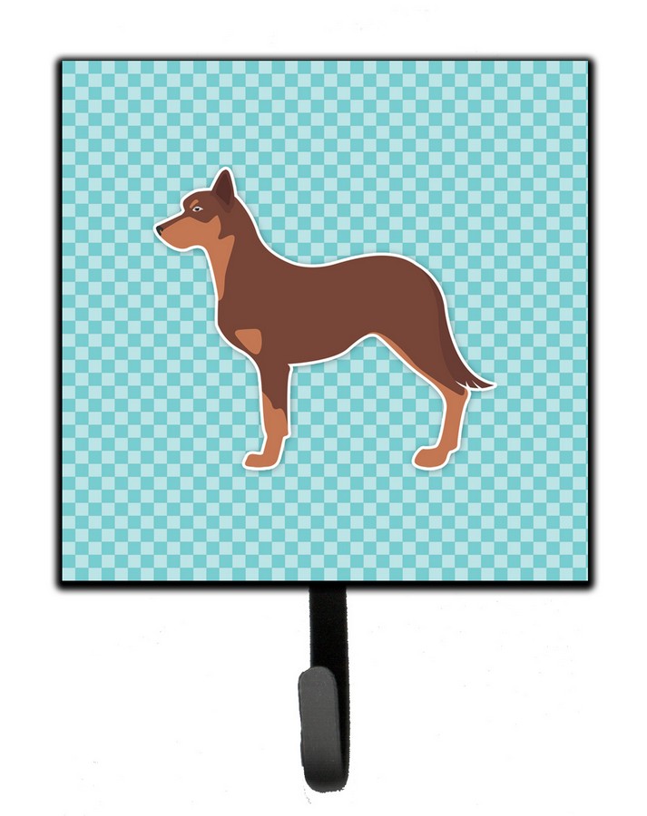 Australian Kelpie Dog Checkerboard Blue Leash or Key Holder