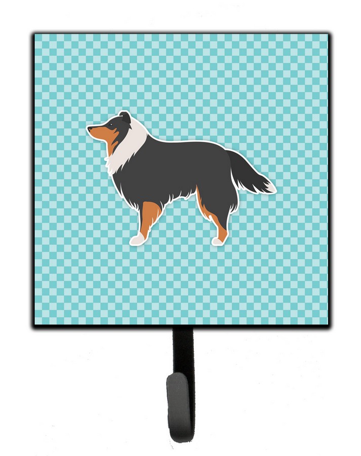 Sheltie & Shetland Sheepdog Checkerboard Blue Leash or Key Holder