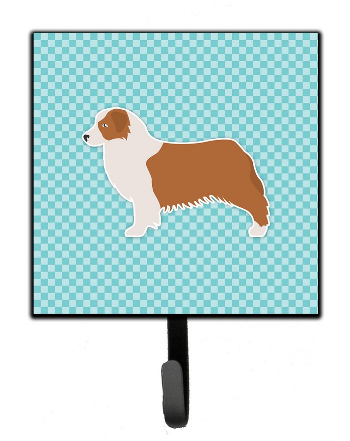 Australian Shepherd Dog Checkerboard Blue Leash or Key Holder