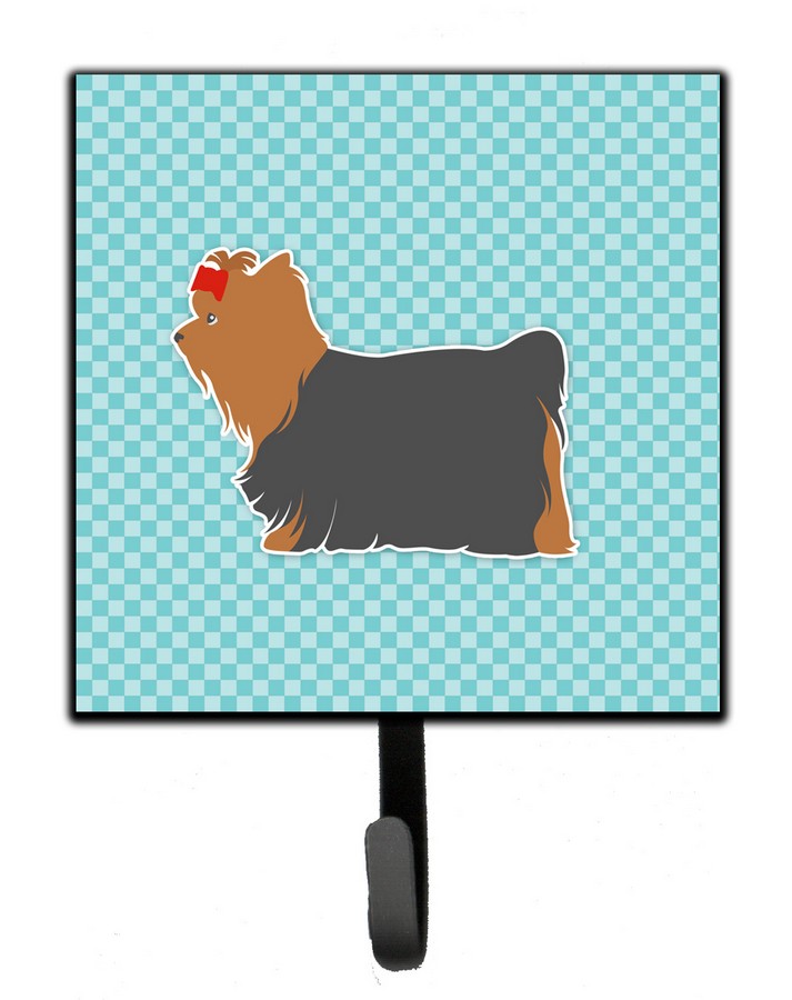 Yorkshire Terrier Yorkie Checkerboard Blue Leash or Key Holder