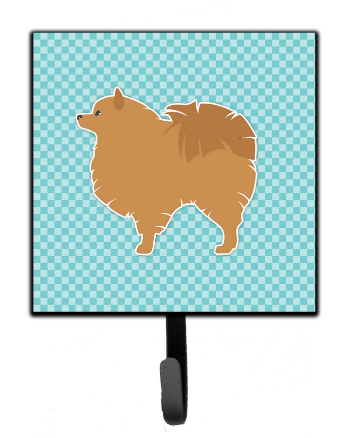 Pomeranian Checkerboard Blue Leash or Key Holder