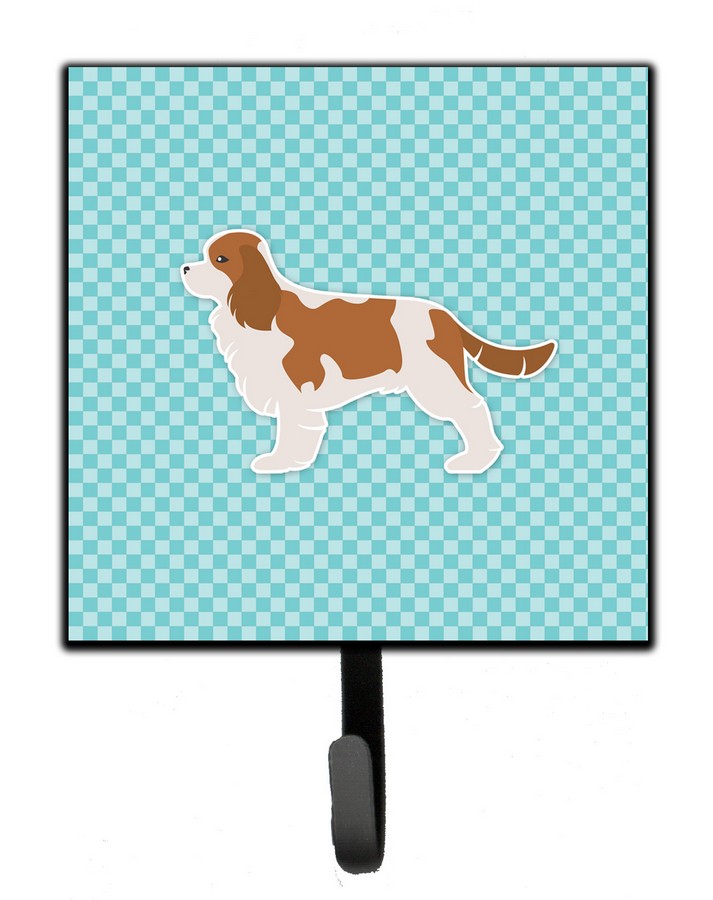 Cavalier King Charles Spaniel Checkerboard Blue Leash or Key Holder