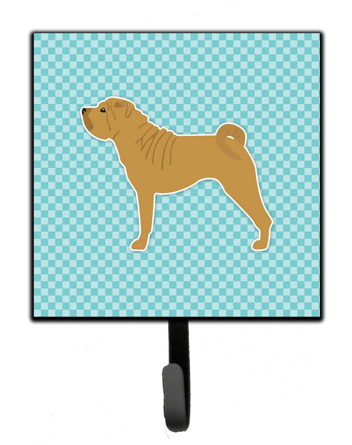 Shar Pei Checkerboard Blue Leash or Key Holder
