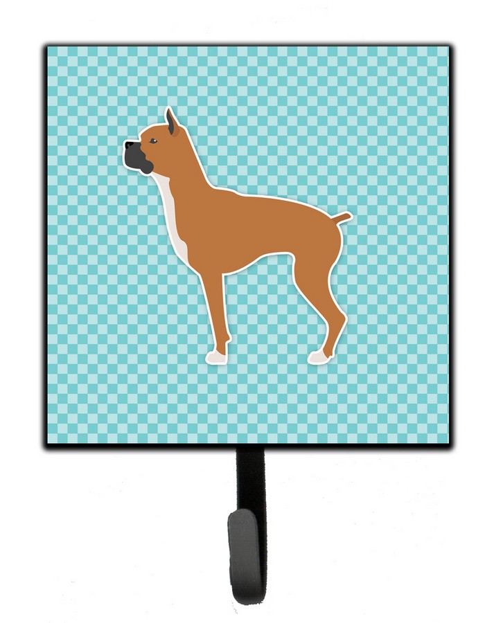 Boxer Checkerboard Blue Leash or Key Holder