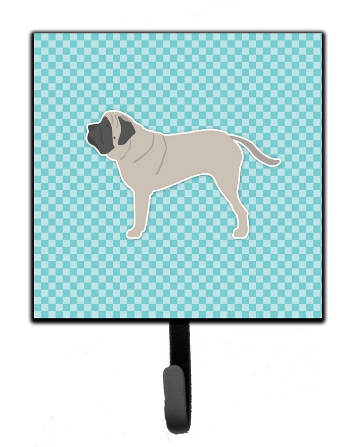English Mastiff Checkerboard Blue Leash or Key Holder