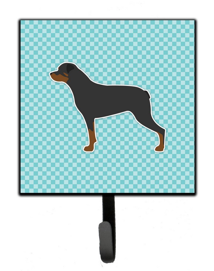 Rottweiler Checkerboard Blue Leash or Key Holder