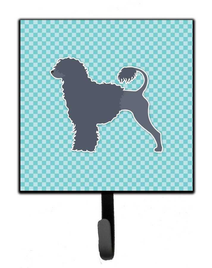 Portuguese Water Dog Checkerboard Blue Leash or Key Holder