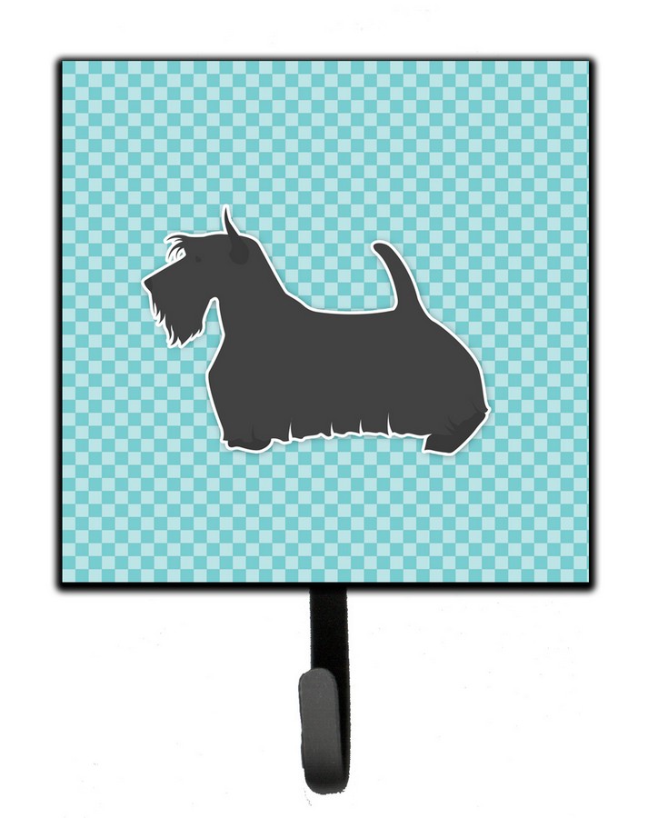 Scottish Terrier Checkerboard Blue Leash or Key Holder