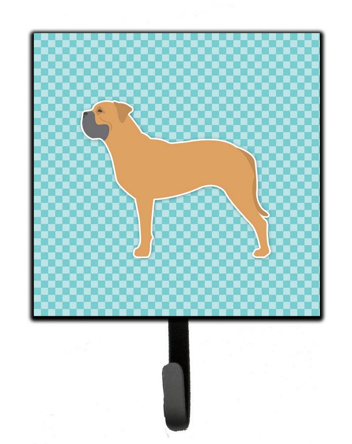 Bullmastiff Checkerboard Blue Leash or Key Holder