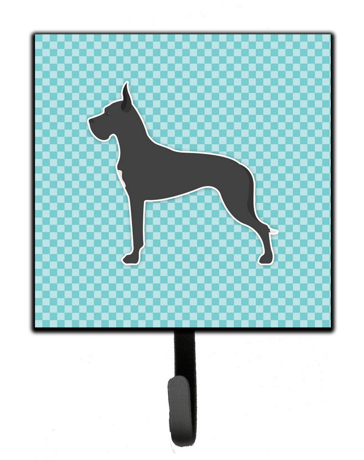 Great Dane Checkerboard Blue Leash or Key Holder